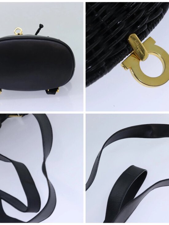 Salvatore Ferragamo Backpack Leather Black Gold main image 10
